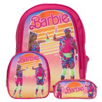 Mochila Escolar Menina Barbie Bolsa Criança Rosa Barata