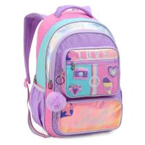 Mochila Escolar Menina Bolsa Escolar Love Just Holografica