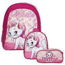 Mochila Escolar Menina de Costas Creche Gata Marie Lancheira