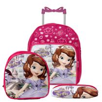 Mochila Escolar Menina Rodinha Princesinha Sofia + Lancheira