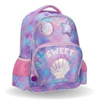 Mochila Escolar Meninas Sweet Concha Sereia Estrela Costas G