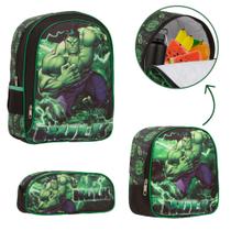 Mochila Escolar Menino Grande Hulk Costas Resistente Preta