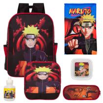 Mochila Escolar Menino Reforçada Naruto + Itens Toys 2U
