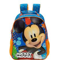 Mochila Escolar Mickey Mouse Disney Junior Colorida 25L Impermeável Presente Criança Volta As Aulas 10512