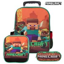 Mochila Escolar Minecraft Jogo com Rodinha Toys 2U Mochila Escolar Minecraft Jogo com Rodinha Toys 2U