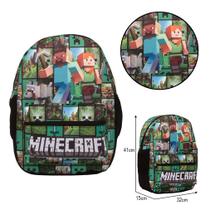 Mochila Escolar Minecraft Menino Costas Alças Resistente