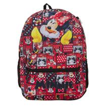 Mochila Escolar Minnie - Ajustável, Estampa Frontal - Poliéster