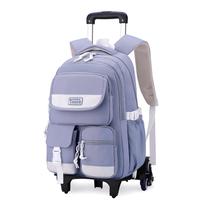 Mochila escolar MITOWERMI 46cm 6 rodas azul