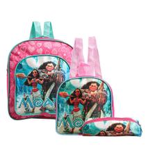 Mochila Escolar Moana e Maui Costas Kit Lancheira+Estojo Mochila Escolar Moana e Maui Costas Kit Lancheira+Estojo