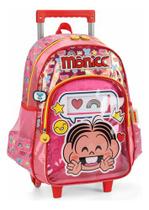 Mochila Escolar Mônica Rodinhas Turma Da Monica Tam G Rosa