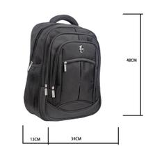 Mochila Escolar Notebook Executiva Adulto Masculina Feminina Bolsa Resistente carol Cor:PRETO3