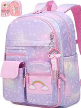 Mochila escolar para meninas Ficcug Shoulder Purple Nylon