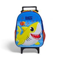 Mochila Escolar Passeio Rodinha Tubarao Baby Shark Amarelo