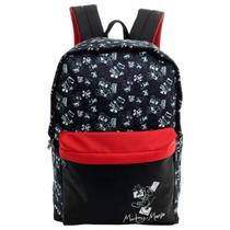 Mochila Escolar Preta E Vermelha Mickey Mouse Disney Xeryus