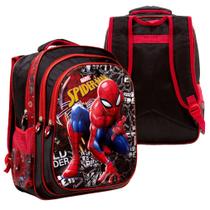 Mochila Escolar Preta Homem Aranha 3D Passeio Meninos Costas