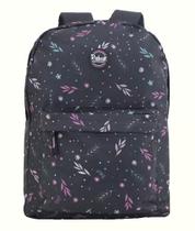 Mochila Escolar Preta Rabisk Folhas Feminina Juvenil Mochila Escolar Preta Rabisk Folhas Feminina Juvenil