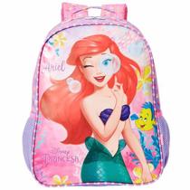 Mochila Escolar Princesa Ariel Alças Costas Tam G Infantil