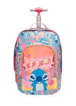 Mochila Escolar Puket Com Rodinha Lilo E Stitch Azul Ceu Coleção 2026