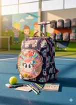 Mochila Escolar Puket com Rodinha Média Unicórnio Tênis