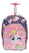 Mochila Escolar Puket Com Rodinha Unicórnio Encantado