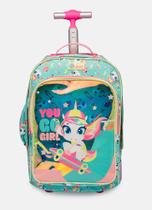Mochila Escolar Puket com Rodinha Unicórnio Skate Verde Água Mochila Escolar Puket com Rodinha Unicórnio Skate Verde Água
