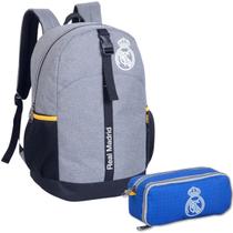 Mochila Escolar Real Madrid Acolchoada 20l C/ Estojo Duplo
