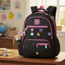 Mochila Escolar Rebecca Bonbon Flower Power Preta Coleção 2026 Original Clio Mochila Escolar Rebecca Bonbon Flower Power Preta Coleção 2026 Original Clio