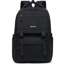 Mochila Escolar Reforçada Preta Grande Feminina Masculina Faculdade Universitária Trabalho