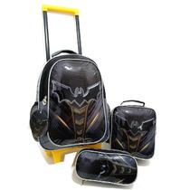 Mochila Escolar Roda Kit Infantil Batman Dl13799K