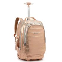 Mochila escolar rodinha/costa Metalizada Luxcel - Seanite