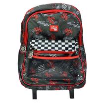 Mochila escolar rodinha e costa Moto Racing Yins