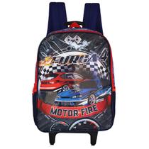 Mochila Escolar Rodinha Força 4 Race Infantil Carros Corrida Mochila Escolar Rodinha Força 4 Race Infantil Carros Corrida