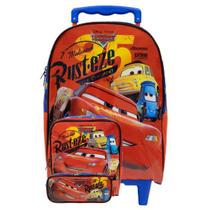 Mochila Escolar Rodinha Infantil + Lancheira + Estojo Carros Mochila Escolar Rodinha Infantil + Lancheira + Estojo Carros