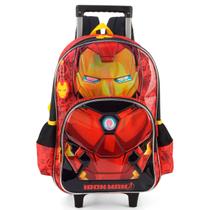 Mochila Escolar Rodinha Iron Man Mascara Vermelho Infantil