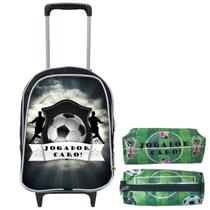 Mochila Escolar Rodinha Masculina Infantil Menino + estojo - Bola - Pikuka