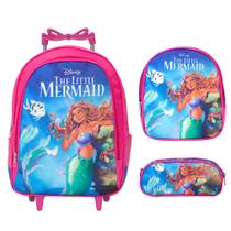 Mochila Escolar Rodinha Menina Ariel Com Lancheira Passeio Mochila Escolar Rodinha Menina Ariel Com Lancheira Passeio