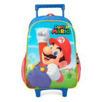 Mochila Escolar Rodinha Super Mario Bros ul Infantil