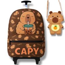 Mochila Escolar Rodinhas Capivara Com Bolsinha bag Mochila Escolar Rodinhas Capivara Com Bolsinha bag