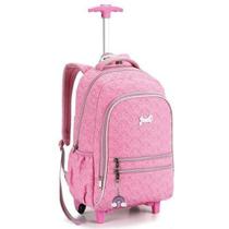 Mochila Escolar Rodinhas e Alça de Costas em Matelasse Meninas Reforçada - Arco Íris - Just