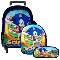 Mochila Escolar Rodinhas Menino Sonic Tam G Passeio Aulas Mochila Escolar Rodinhas Menino Sonic Tam G Passeio Aulas