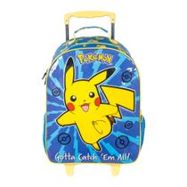 Mochila Escolar Rodinhas Pokemon Pikachu Grande 42 cm A