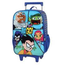 Mochila Escolar Rodinhas Teen Titans Azul Luxcel