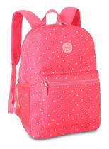 Mochila Escolar Rosa Com Bolinha Feminina Clio Style