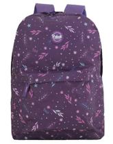 Mochila Escolar Roxa Rabisk Folhas Feminina Juvenil Mochila Escolar Roxa Rabisk Folhas Feminina Juvenil