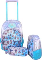 Mochila Escolar Sereia Infantil Com Lancheira e Estojo Kit juvenil