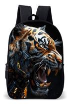 Mochila Escolar Simples Avulsa Tema Tigre Realista Feroz