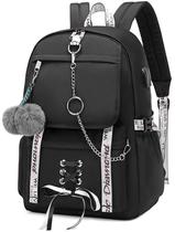 Mochila Escolar Spotted Tiger para Meninas - Preta
