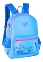 Mochila Escolar Stitch Azul Mala de Costas Reforçada Lilo