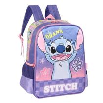 Mochila Escolar Stitch Clássica Disney Luxcel Costa Lilás