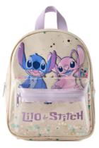 Mochila Escolar Stitch De Vinil Cor CremeLilás Com Glitter Zara